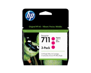 Pack de ahorro de 3 cartuchos de tinta DesignJet 711 magenta de 29 ml