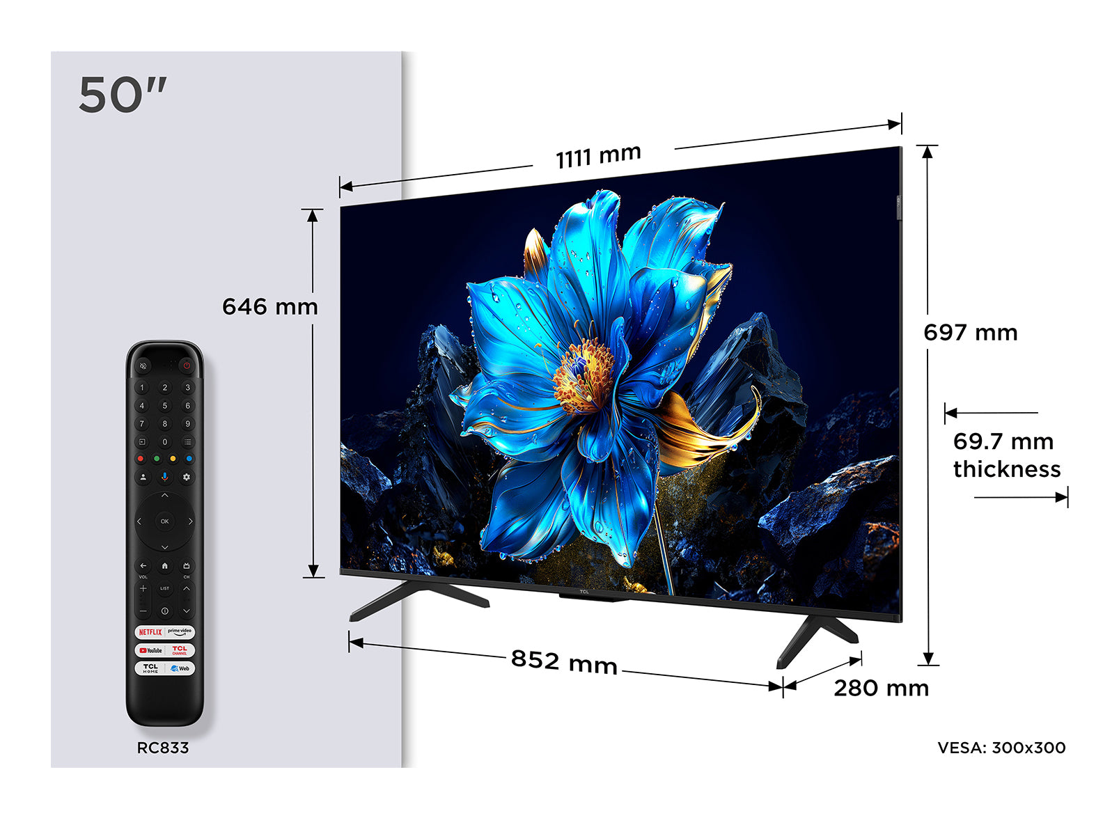 P7K 50P7K Televisor 127 cm (50") 4K Ultra HD Smart TV Wifi Metálico 430 cd / m²