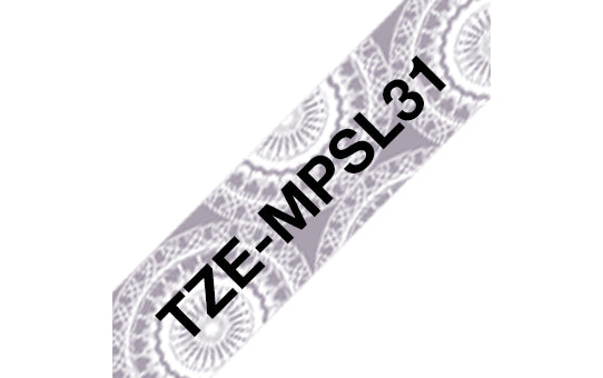 TZE-MPSL31 cinta para impresora de etiquetas Negro sobre plata