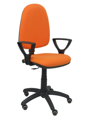 Silla Ayna bali naranja brazos fijos ruedas de parqué