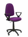 Silla Ayna bali morado brazos fijos ruedas de parqué