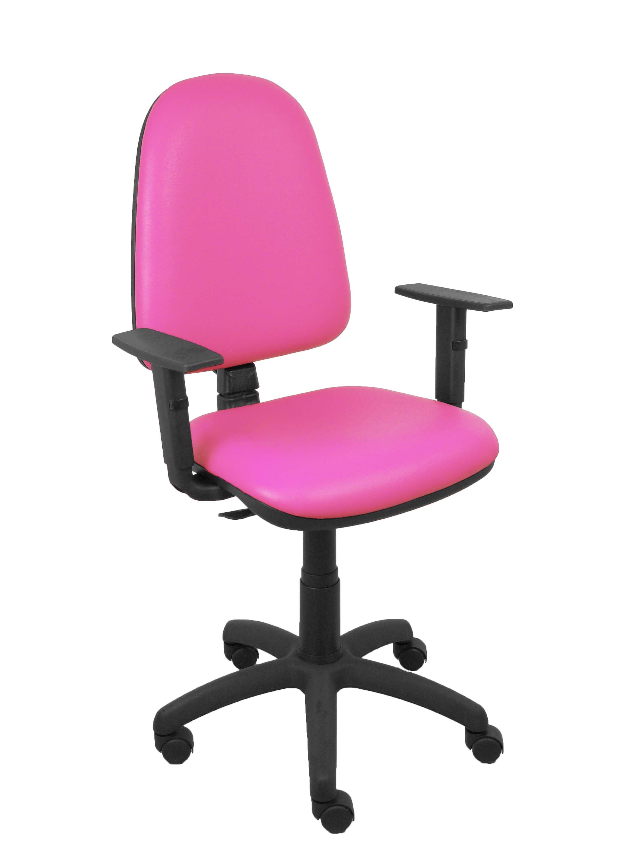 Silla Ayna similpiel rosa brazos regulables