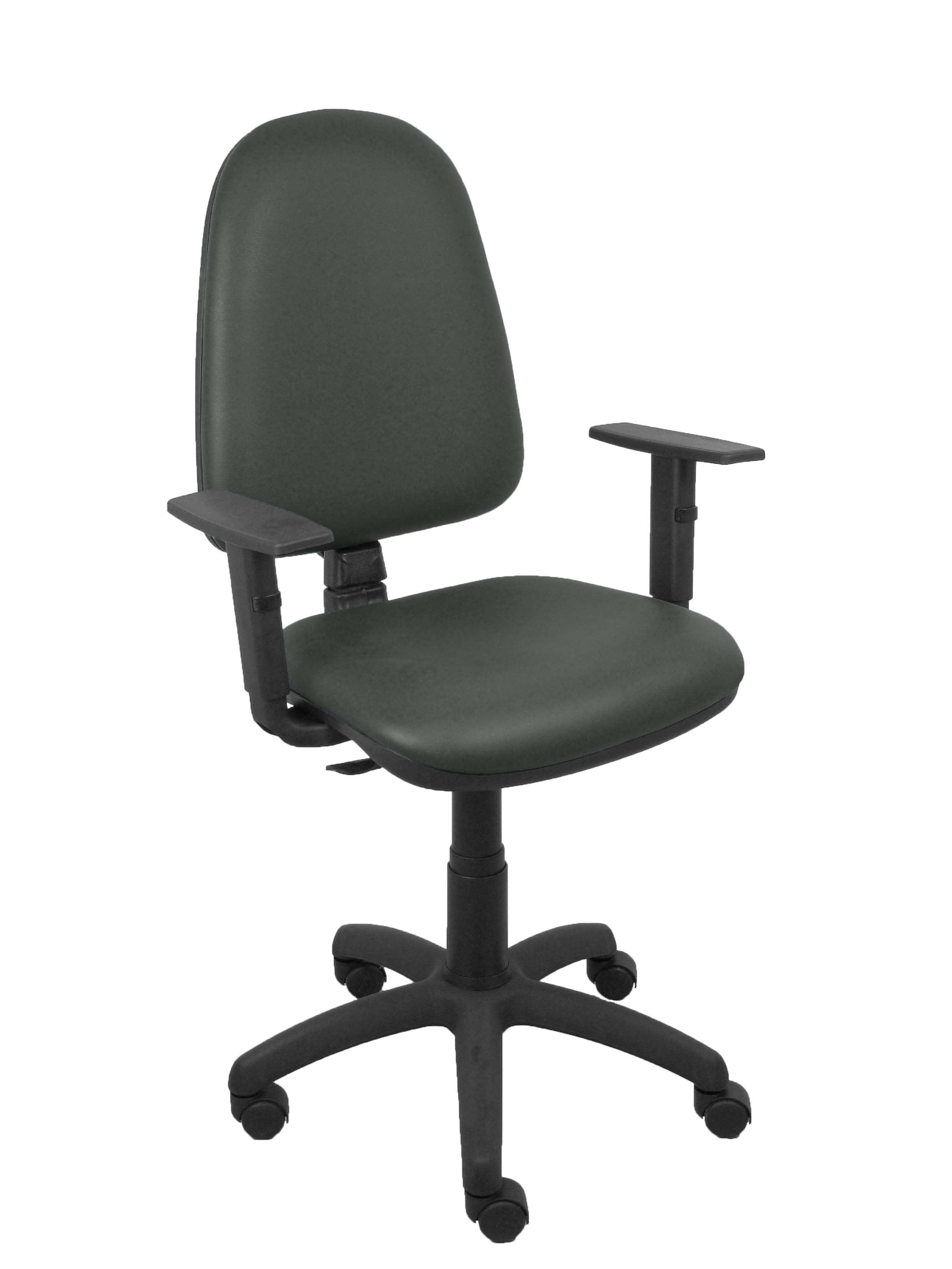 Silla Ayna similpiel gris oscuro brazos regulables
