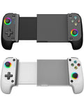 MGPX, Gamepad Bluetooth 5.0 2en1, RGB Neon, Vibración Dual y Función Turbo, Soporte Smartphone Hasta 6.8", Mando Multifunción Compatilidad PC, Android, iOS y Consolas, USB-C y Funda, Blanco