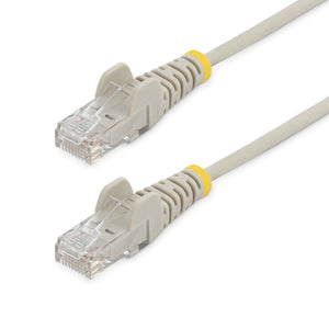 Cable Cat6 de 2,5m - Delgado - con Conectores RJ45 sin Enganches - Gris