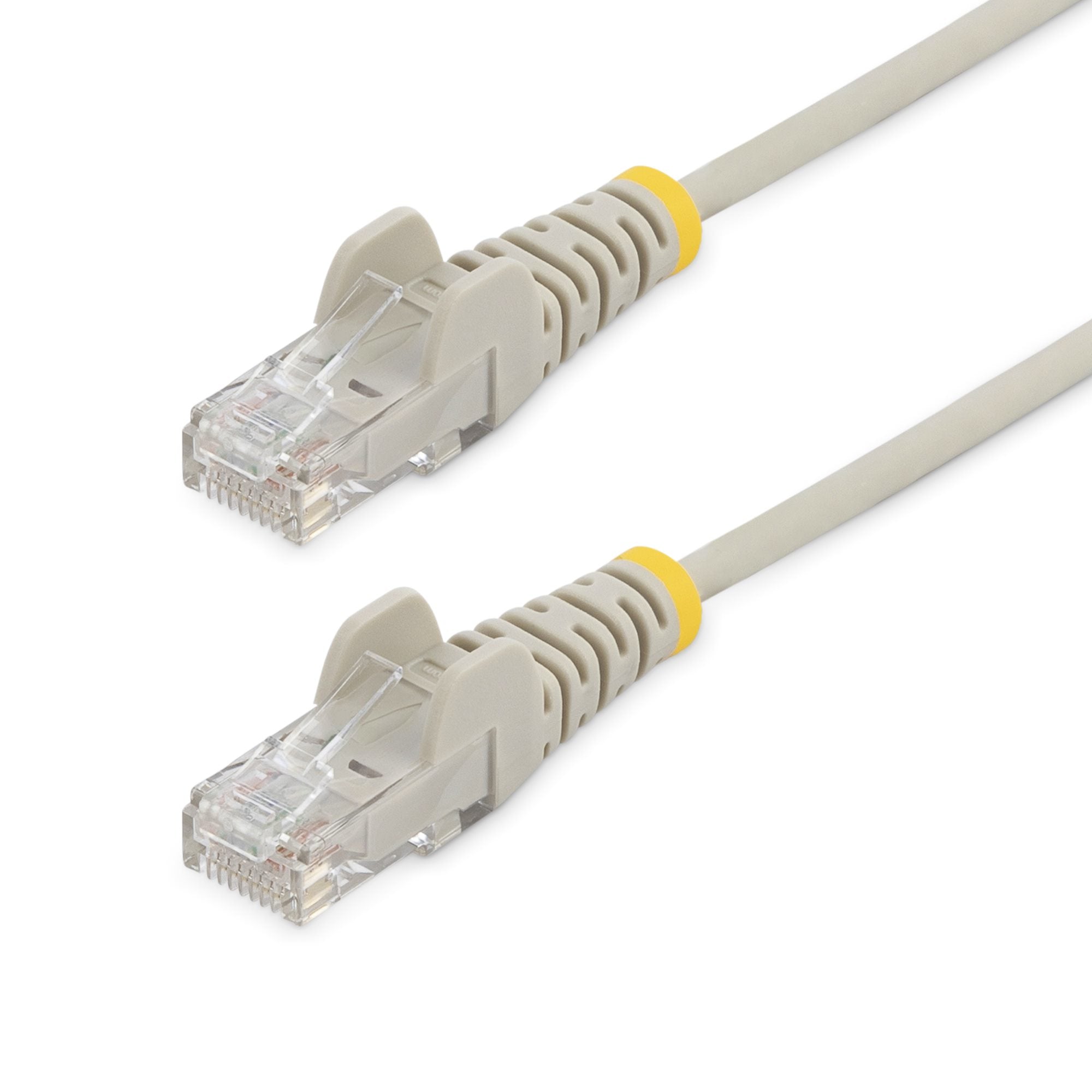 Cable Cat6 de 1m - Delgado - con Conectores RJ45 sin Enganches - Gris