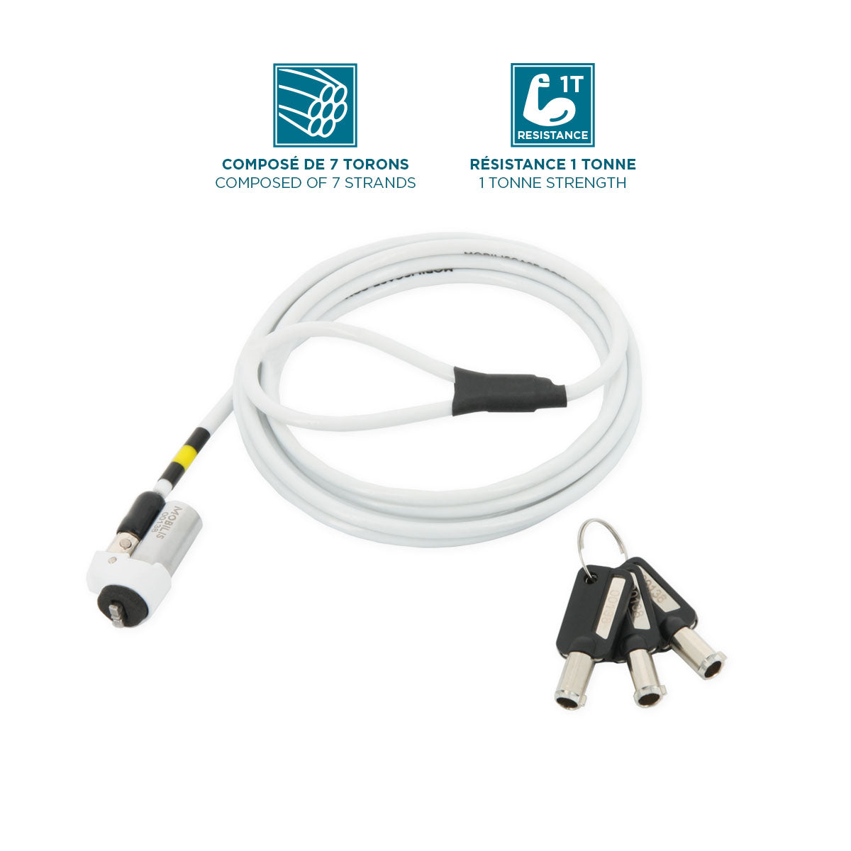 001329 cable antirrobo Blanco 1,8 m