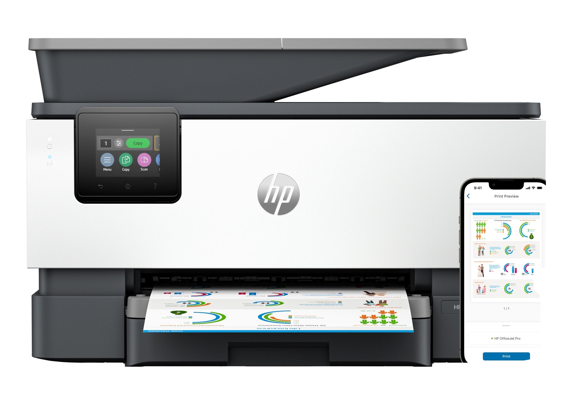 OfficeJet Pro 9120e Inalámbrico All-in-One Color Impresora, Servicio Instant Ink  Impresión a doble cara