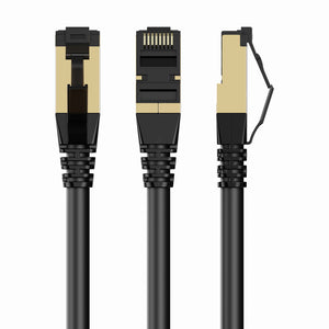 PP8-LSZHCU-BK-0.25M cable de red Negro 0,25 m Cat8 S/FTP (S-STP)