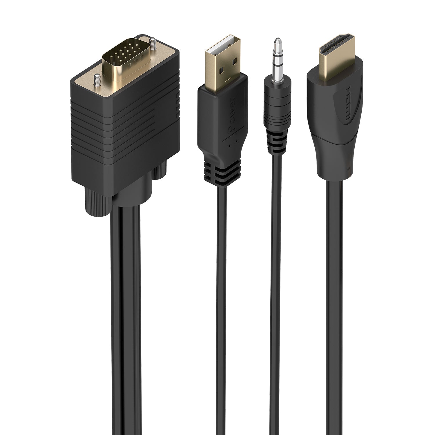 Cable Conversor HDMI a SVGA+Audio, HDMI A/M-SVGA/M+Jack 3.5/M+USB-A/M, Negro, 1.5m