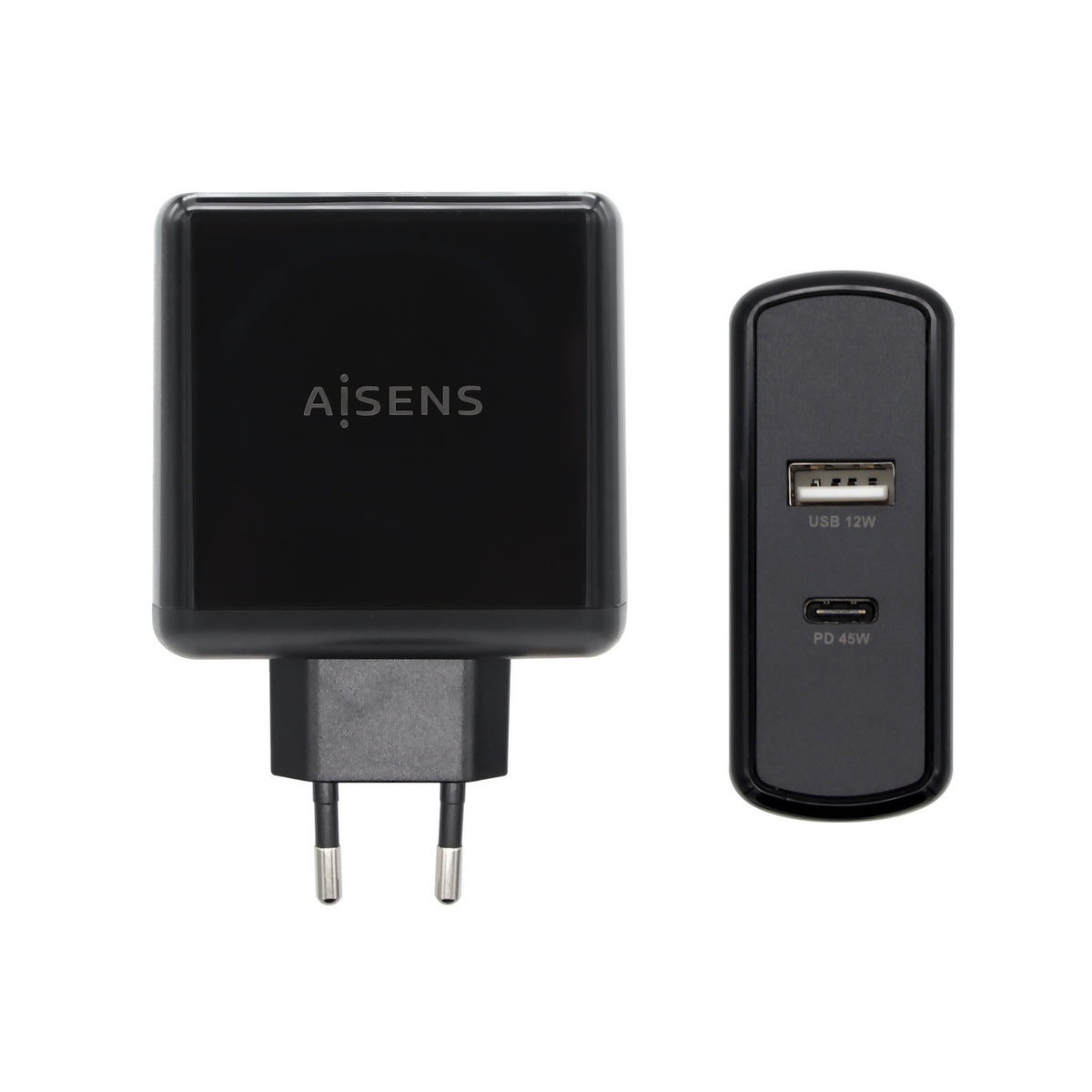 ASCH-2PD45A-BK cargador de dispositivo móvil GPS, Mando para videojuegos, MP3, MP4, Teléfono móvil, Portátil, Smartphone, Tableta Negro Corriente alterna Carga rápida Interior