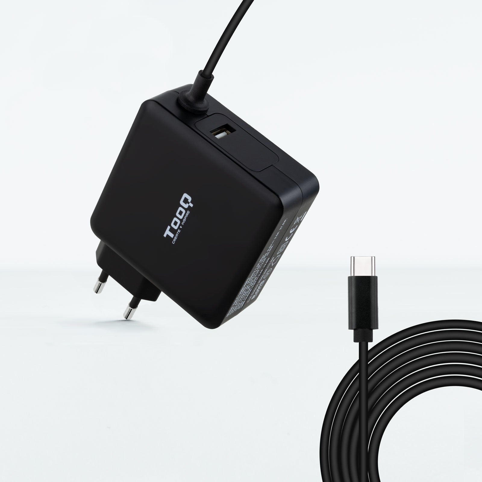 TQLC-USBC90PD adaptador e inversor de corriente Auto 90 W Negro