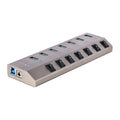 Hub USB-C de 7 Puertos USB-A - Ladrón USB Tipo C con Fuente de Alimentación - Interruptores Individuales de Encendido/Apagado - USB 3.0 5Gbps - Para Ordenadores de Sobremesa y Portátiles