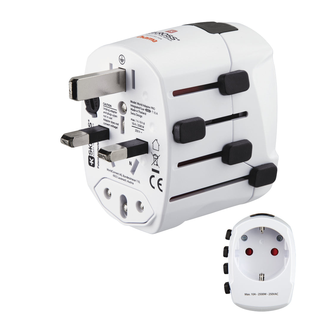 World Travel Pro adaptador de enchufe eléctrico Universal Blanco