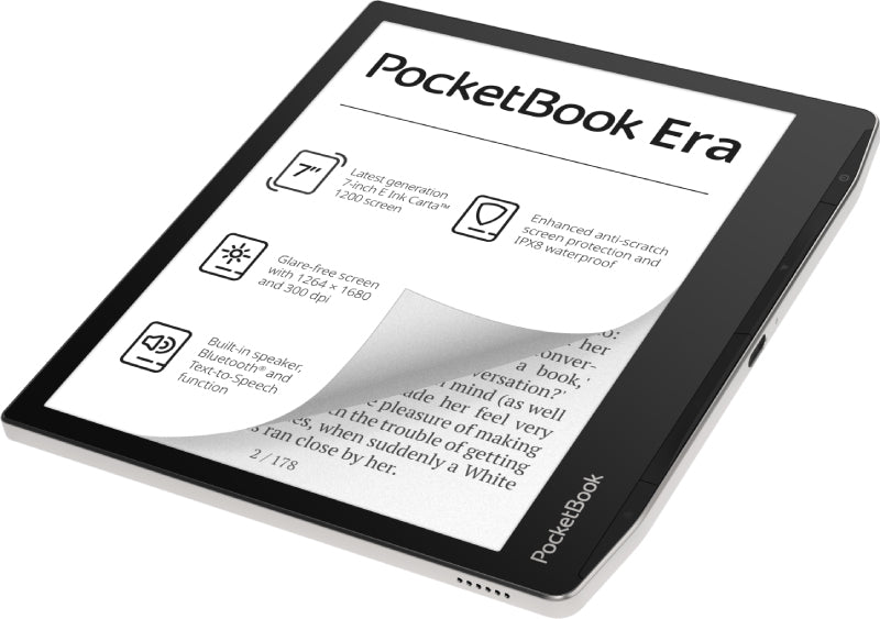 700 Era Silver lectore de e-book Pantalla táctil 16 GB Negro, Plata