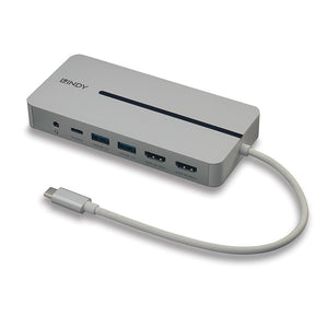 43360 base para portátil y replicador de puertos Alámbrico USB 3.2 Gen 1 (3.1 Gen 1) Type-C Plata, Blanco