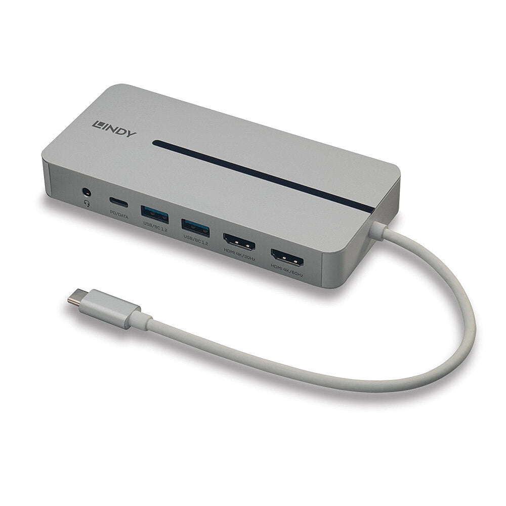 43360 base para portátil y replicador de puertos Alámbrico USB 3.2 Gen 1 (3.1 Gen 1) Type-C Plata, Blanco