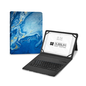 Funda con Teclado Keytab Pro BT Trendy Marmol Azul