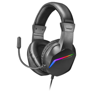 MH122 Negro, Cascos Gaming FRGB Over Ear con Micrófono, Sonido HiFi, Cancelación de Sonido, Ultraligeros, PS4 PS5 Xbox Switch Tablet Windows Mac