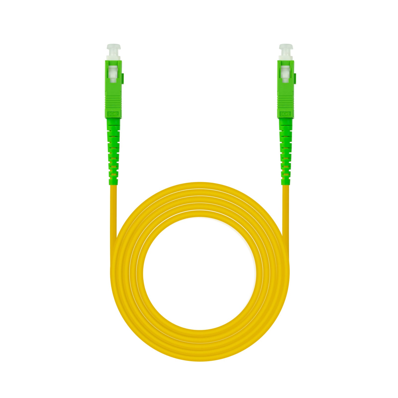 Cable de Fibra Óptica SC/APC a SC/APC Monomodo Simplex LSZH, Amarillo, 80 m