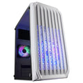 MC-S2, Caja PC Compacta Gaming Micro-ATX, 2 Ventiladores FRGB Raibow con Rejilla Frontal, Ventana Lateral Completa, Blanco