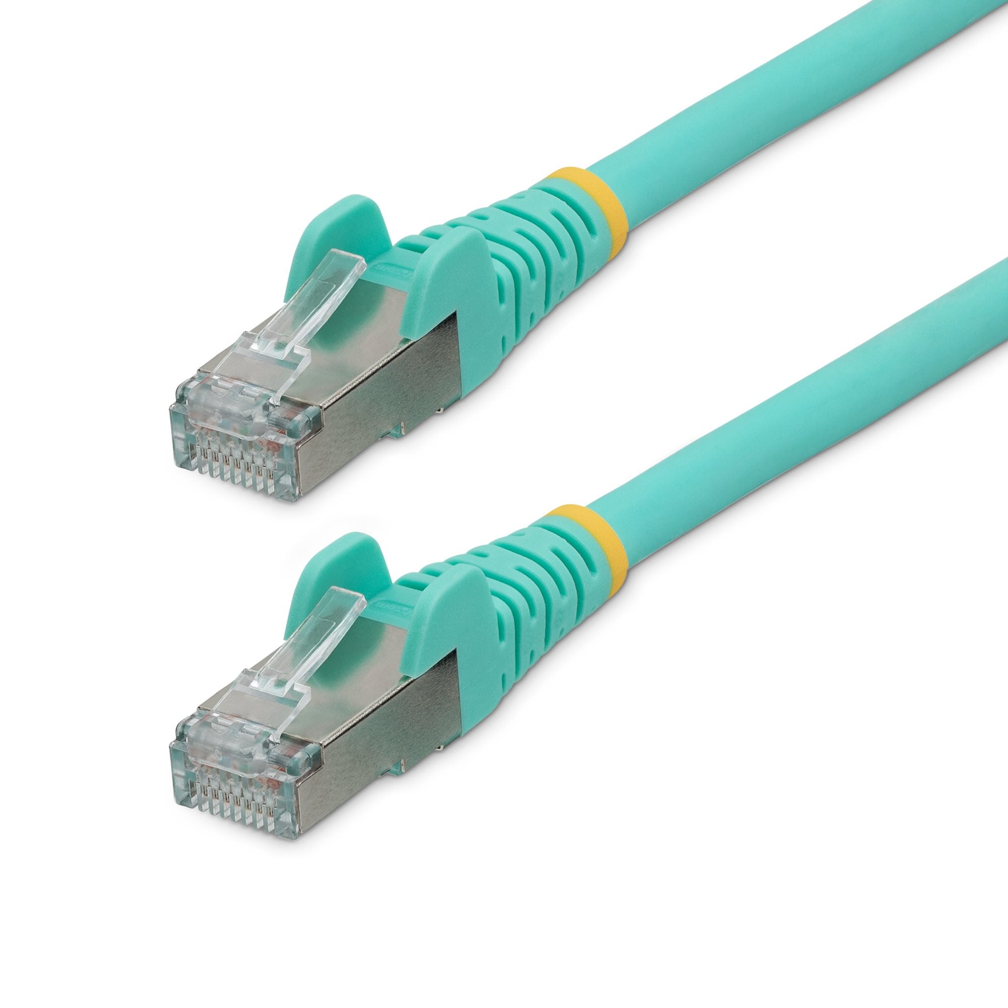 Cable de 0,5m de Red Ethernet CAT6a - Aguamarina - Low Smoke Zero Halogen (LSZH) - 10GbE - 500MHz - PoE++ de 100W - Snagless sin Pestillo - RJ-45 Cable de Red S/FTP