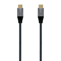 Cable USB 3.2 Gen2X2 Aluminio 20Gbps 5A 100W E-Mark, Tipo USB-C/M-USB-C/M, Gris, 2.0M