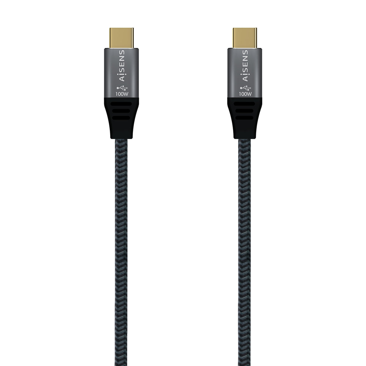 Cable USB 3.2 Gen2X2 Aluminio 20Gbps 5A 100W E-Mark, Tipo USB-C/M-USB-C/M, Gris, 2.0M