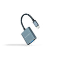 Conversor USB-C a VGA, USB-C/M-VGA/H, Aluminio, Gris, 10 cm