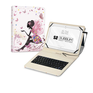 Funda con Teclado Micro USB  Type C KEYTAB USB 11" Hadas