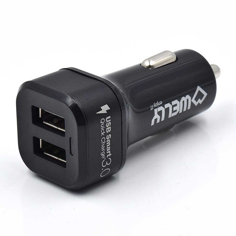 WY11001 cargador de dispositivo móvil Universal Negro Encendedor de cigarrillos Carga rápida Auto