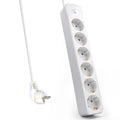 WY13166 base múltiple 1,5 m 6 salidas AC Interior Plata, Blanco