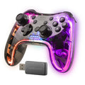 Gamepad Inalámbrico 2.4GPRO, Neon RGB, Vibración Háptica Dual, Joysticks Analógicos, Mando para PC, PS3, PS4, XBOX360, Raspberry Pi, Mac, Android, MGP-24, Transparente