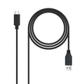 Cable USB 3.1, Gen2 10 Gbps 3A, tipo USB-C/M-A/M, Negro, 2 m
