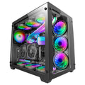 Torre Gaming Custom XXL E-ATX, Ventana Cristal Templado Lateral y Frontal, Estructura Modular Doble Cámara, MCV3, Color Negro