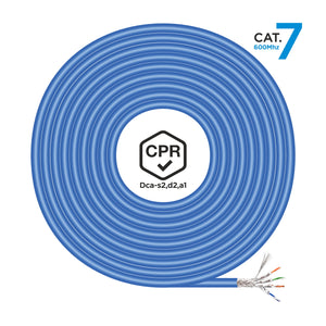 Cable de Red RJ45 LSZH CPR Dca CAT.7 600 MHZ S/FTP AWG23, Azul, 305 m