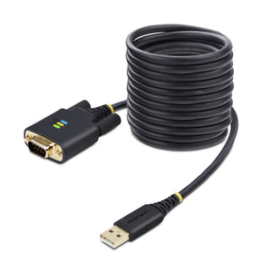 Cable Adaptador USB a Serie de 3m - Retención COM - FTDI - USB a DB9 RS232 Serial - Tornillos Intercambiables - Protección ESD - Windows/macOS/Linux