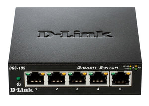 DGS-105 switch No administrado L2 Gigabit Ethernet (10/100/1000) Escritorio Negro