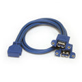 Cable Extensor 50cm 2 Puertos USB 3.0 para Montaje en Panel conexión a Placa Base - Hembra USB A