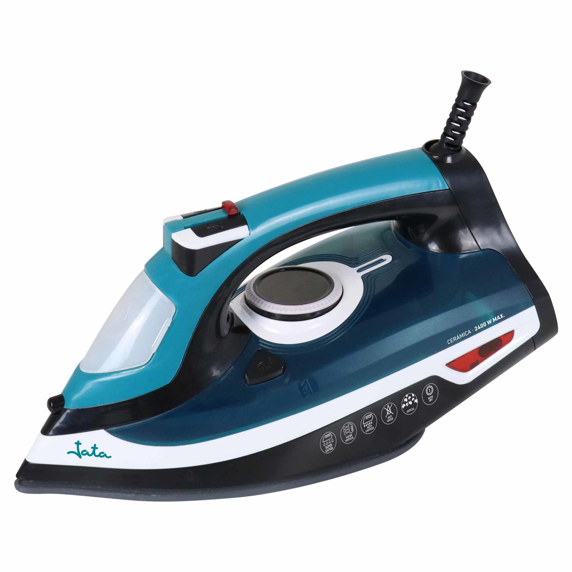 JEPL1221 plancha Plancha a vapor Suela de cerámica 2400 W Negro, Azul, Gris, Blanco