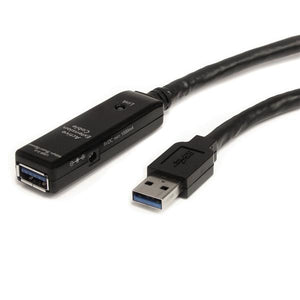 Cable Extensor Alargador USB 3.0 SuperSpeed Activo de 5m - USB A Macho a Hembra - Negro