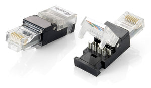 121165 conector RJ-45 Negro, Transparente