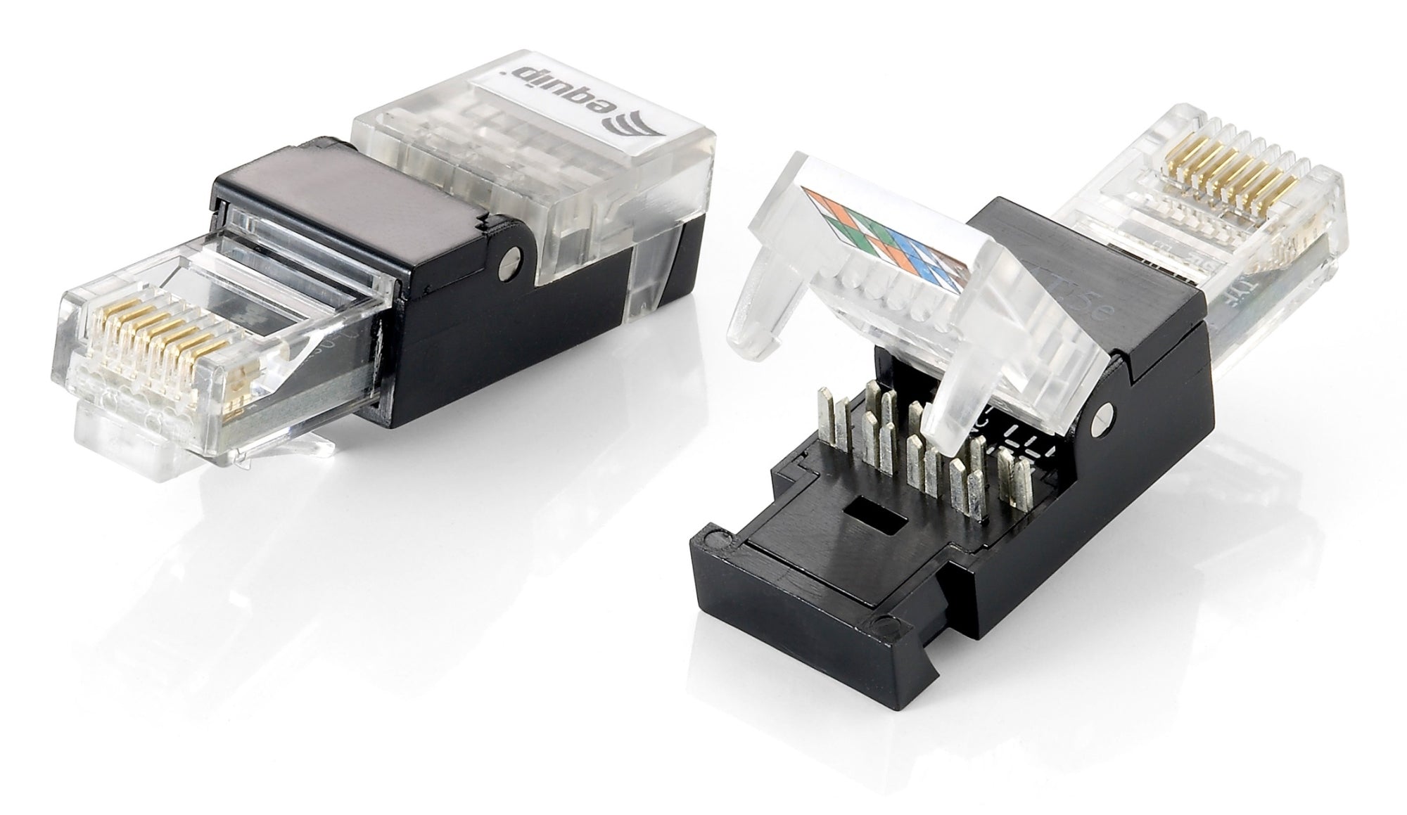 121165 conector RJ-45 Negro, Transparente