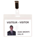 KIT 25 IDENTIFICADORES VISITA PVC TRANSPARENTE FLEXIBLE 82,5X103 MM - INCLUYE TARJETAS TARIFOLD 200500