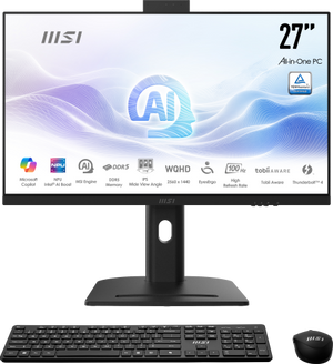 MSI AIO MODERN AM273Q AI 1UM-055ES. 27 IPS 2560x1440 (WQHD) 100HZ. INTEL ULTRA 7 155H. INTEL IRIS XE GRAPHICS.DDR5 32GB (16G*2). W11 PRO. NEGRO