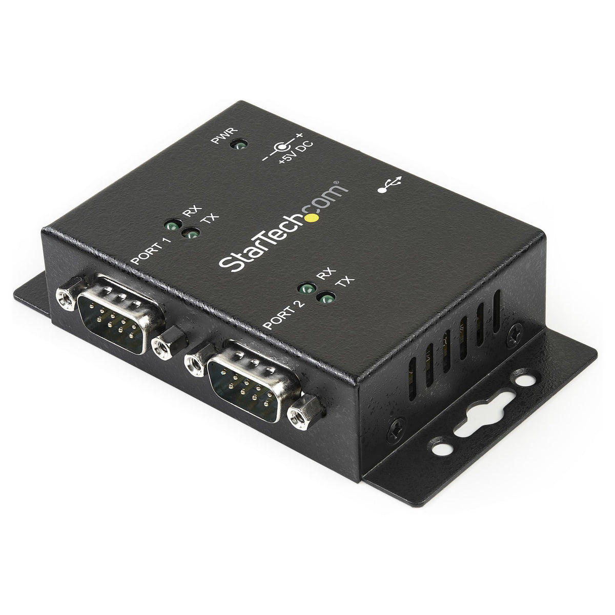 Concentrador Hub Industrial de 2 Puertos Serie Serial RS232 a USB Montaje Riel DIN Pared