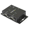 Concentrador Hub Industrial de 2 Puertos Serie Serial RS232 a USB Montaje Riel DIN Pared