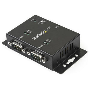 Concentrador Hub Industrial de 2 Puertos Serie Serial RS232 a USB Montaje Riel DIN Pared
