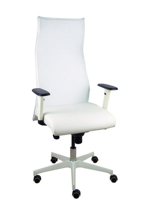 Sillón Sahuco blanco simipiel blanco