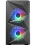 MC-ME, Caja Gaming Compacta MicroATX, Ventana Lateral Completa Cristal Templado, Diseño Frontal Total-Mesh Geométrico, 2X Ventiladores FRGB 120mm, Negro